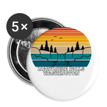 Marymere Falls Washington - Buttons klein 25 mm (5er Pack) - Weiß - Vorne