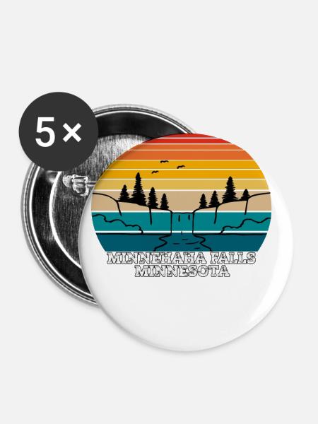 Minnehaha Falls Minnesota - Buttons klein 25 mm (5er Pack) - Weiß