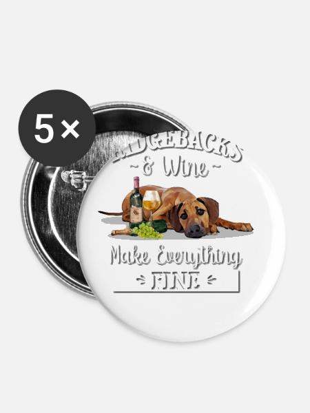 Rhodesian Ridgeback - Buttons klein 25 mm (5er Pack) - Weiß