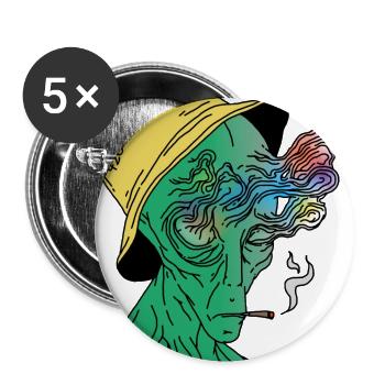 Alien 420 - Buttons small 1''/25 mm (5-pack) - white - Front