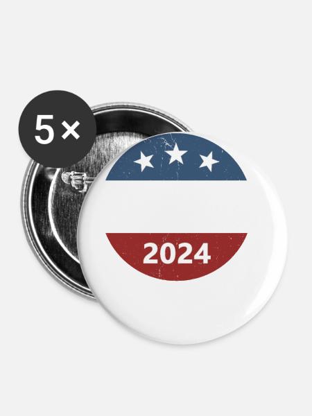 DeSantis 2024 - Buttons klein 25 mm (5er Pack) - Weiß