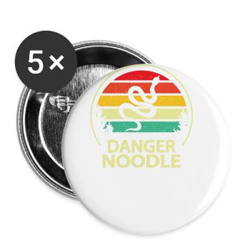 Danger Nudeln - Buttons klein 25 mm (5er Pack) - Weiß - Vorne