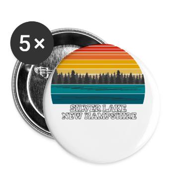 Silver Lake New Hampshire - Buttons small 1''/25 mm (5-pack) - white - Front
