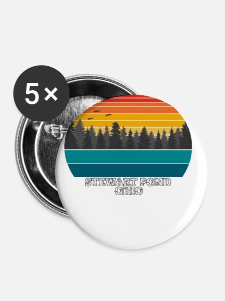 Stewart Pond Ohio - Buttons klein 25 mm (5er Pack) - Weiß