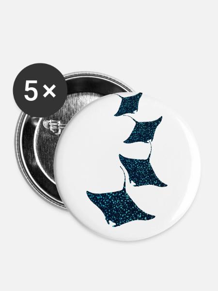 Manta Rochen - Buttons klein 25 mm (5er Pack) - Weiß