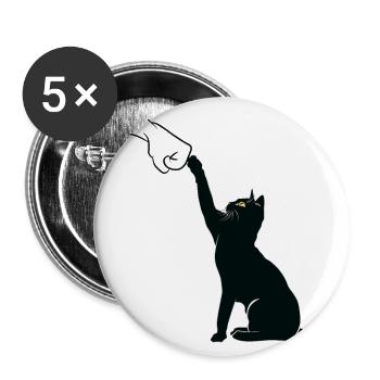 Black Cat Fist Bump - Buttons small 1''/25 mm (5-pack) - white - Front
