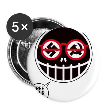 FREE YOUR MIND - Buttons klein 25 mm (5er Pack) - Weiß - Vorne