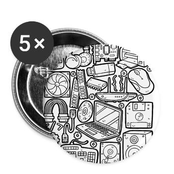 Computer - Buttons klein 25 mm (5er Pack) - Weiß - Vorne