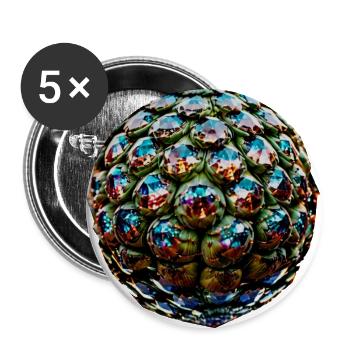 Pailletten,artischocke,glitzernde Artischocke - Buttons klein 25 mm (5er Pack) - Weiß - Vorne