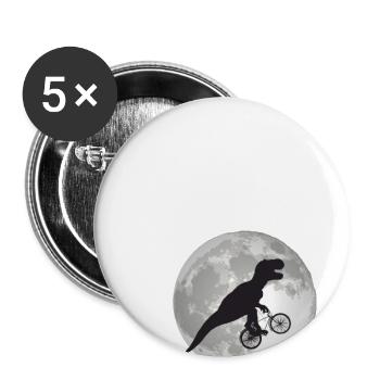 EMIL - Schöner Jungen Name mit Dinosaurier - Buttons klein 25 mm (5er Pack) - Weiß - Vorne