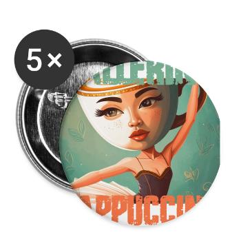 Ballerina Cappuccina,surreal,graffiti,painting - Buttons small 1''/25 mm (5-pack) - white - Front