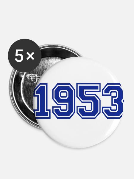 1953 - Buttons klein 25 mm (5er Pack) - Weiß