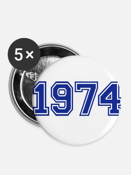 1974 - Buttons klein 25 mm (5er Pack) - Weiß