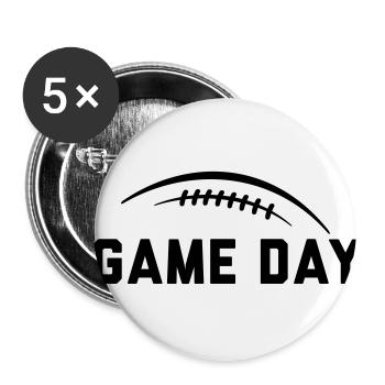 GAME DAY, AMERICAN FOOTBALL - Buttons klein 25 mm (5er Pack) - Weiß - Vorne
