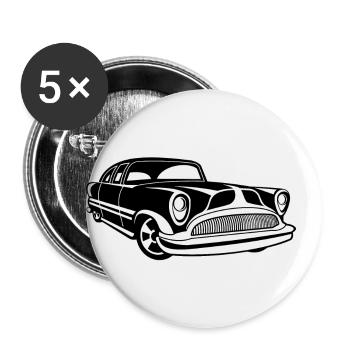 Lowrider / Oldtimer / Muscle Car 03_schwarz weiß - Buttons klein 25 mm (5er Pack) - Weiß - Vorne