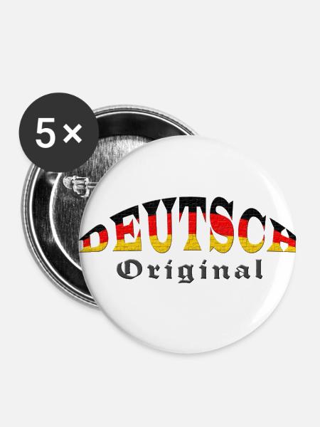 Deutsch - Original - Buttons klein 25 mm (5er Pack) - Weiß