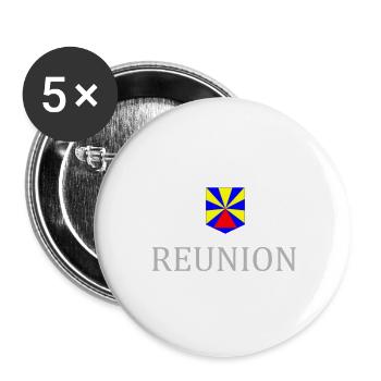 Reunion - Lot de 5 petits badges (25 mm) - blanc - Devant