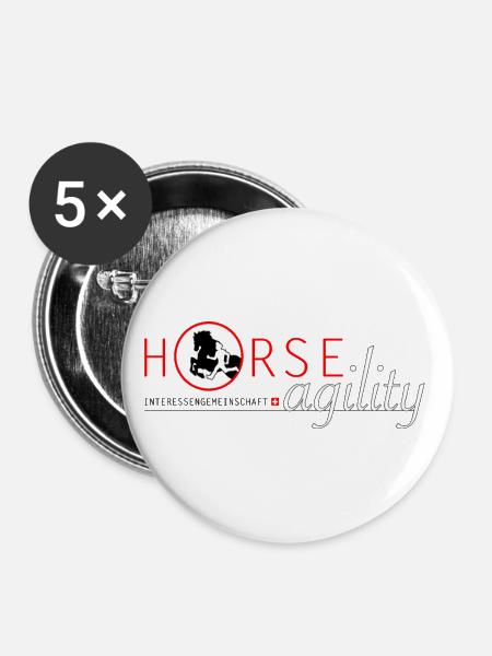 Interessengemeinschaft Horse Agility - Buttons klein 25 mm (5er Pack) - Weiß