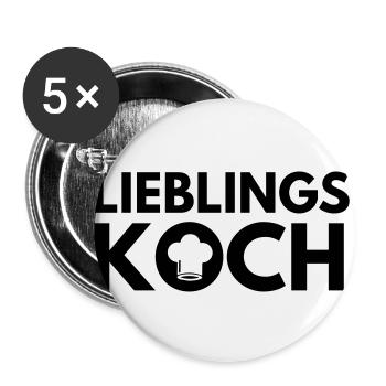 Lieblingskoch bester Koch kochen Spruch Geschenk - Buttons klein 25 mm (5er Pack) - Weiß - Vorne