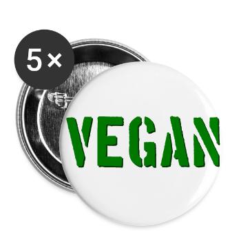 VEGAN - végétalien - végétalien - tierlieb - Lot de 5 petits badges (25 mm) - blanc - Devant