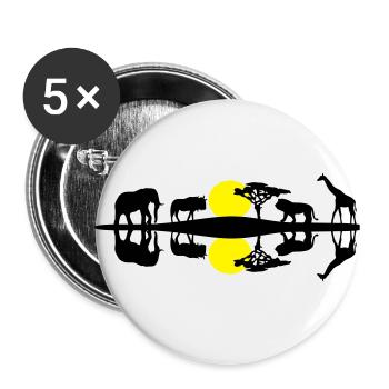 Wildlife, African Savannah - Buttons small 1''/25 mm (5-pack) - white - Front