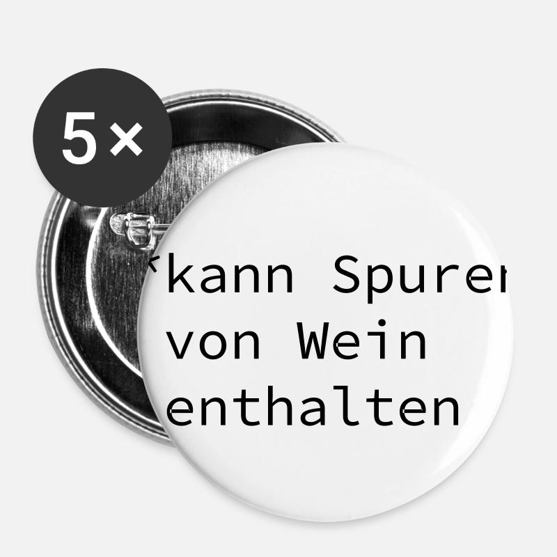 wein - Buttons klein 25 mm (5er Pack) - Weiß