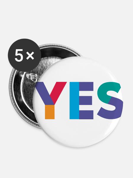 Ja, Schottland - Buttons klein 25 mm (5er Pack) - Weiß