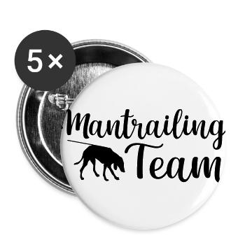 Mantrailing Team Dog Sports - Buttons small 1''/25 mm (5-pack) - white - Front