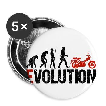 Mofa Vehicle Evolution Funny for Moped Drivers - Buttons small 1''/25 mm (5-pack) - white - Front