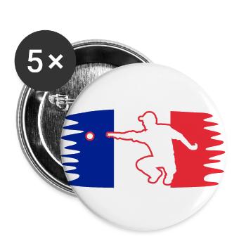 France Flag Boule Player Pétanque - Buttons small 1''/25 mm (5-pack) - white - Front