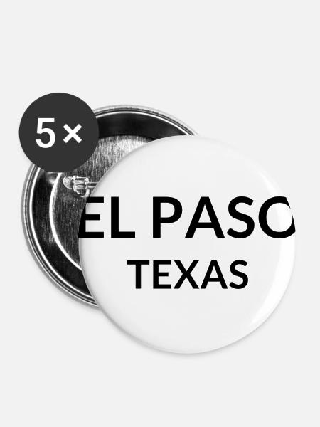 El Paso Texas USA - Buttons klein 25 mm (5er Pack) - Weiß