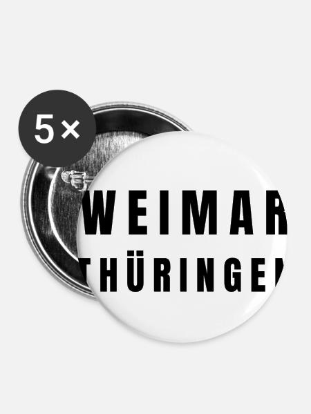 Weimar Thüringen - Buttons klein 25 mm (5er Pack) - Weiß