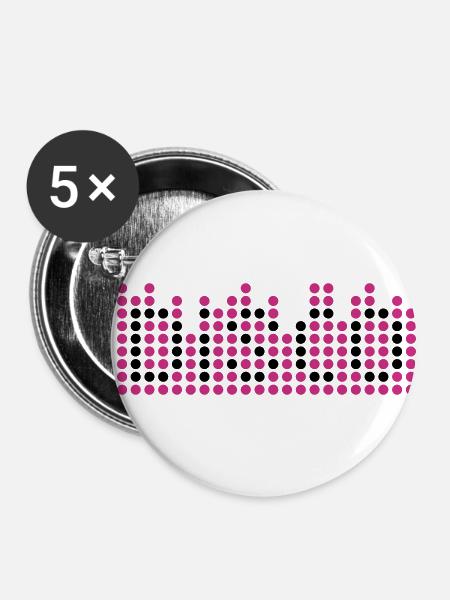 disco 2c equalizer DE - Buttons klein 25 mm (5er Pack) - Weiß
