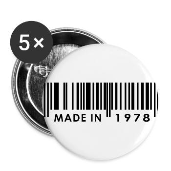 Anniversaire 1978 - Lot de 5 petits badges (25 mm) - blanc - Devant
