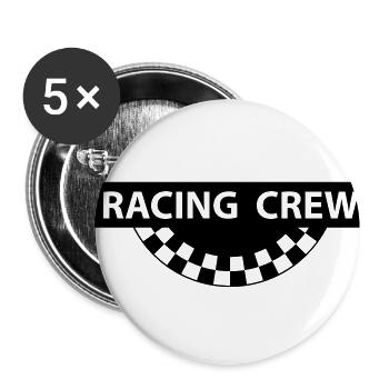 RACING CREW, Zielflagge - Buttons klein 25 mm (5er Pack) - Weiß - Vorne