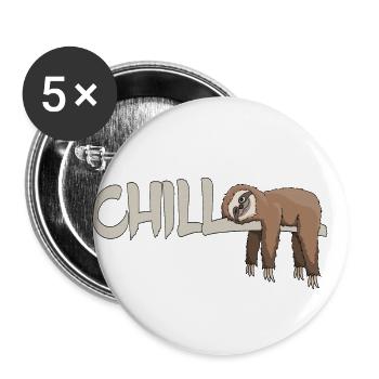 Chill Your life is lazy Faultier hip gift - Buttons small 1''/25 mm (5-pack) - white - Front