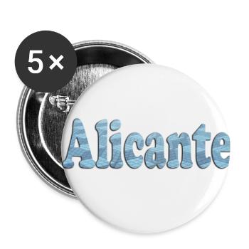 Alicante Costa Blanca Design Urlaub - Buttons klein 25 mm (5er Pack) - Weiß - Vorne