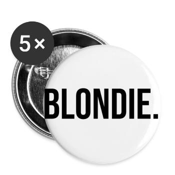 Blondie - blonde - noire - Lot de 5 petits badges (25 mm) - blanc - Devant