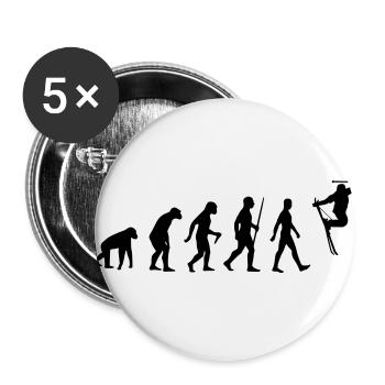 Evolution - Ski Freestyle, Wintersport, Schnee - Buttons klein 25 mm (5er Pack) - Weiß - Vorne