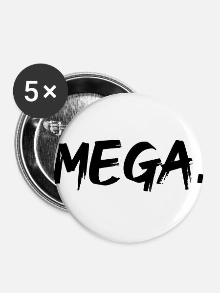 mega - Buttons klein 25 mm (5er Pack) - Weiß