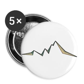 Mountains mountain hiking - Buttons small 1''/25 mm (5-pack) - white - Front