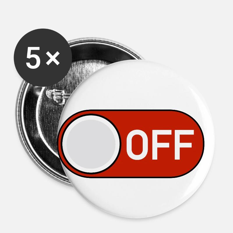 Switch Off - Buttons small 1''/25 mm (5-pack) - white