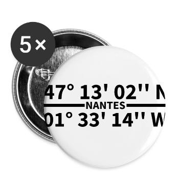 Nantes coordinates - Buttons small 1''/25 mm (5-pack) - white - Front