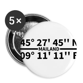Milan coordinates - Buttons small 1''/25 mm (5-pack) - white - Front