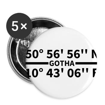 Coordonnées de Gotha - Lot de 5 petits badges (25 mm) - blanc - Devant