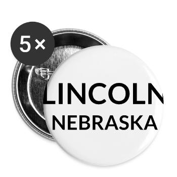 Lincoln Nebraska USA - Buttons klein 25 mm (5er Pack) - Weiß - Vorne