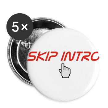 skip intro - Lot de 5 petits badges (25 mm) - blanc - Devant