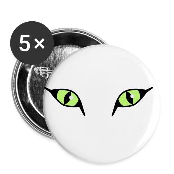 Les Yeux Eye 03 / Cat Cat - Lot de 5 petits badges (25 mm) - blanc - Devant