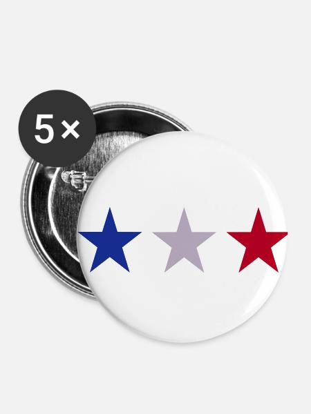 Frankreich - Buttons klein 25 mm (5er Pack) - Weiß