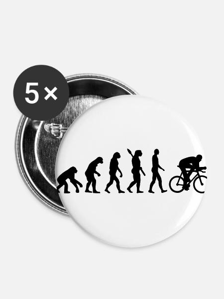 Evolution Radfahren - Buttons klein 25 mm (5er Pack) - Weiß